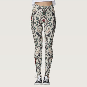 Mörkt gotiskt rosmönster (1) leggings