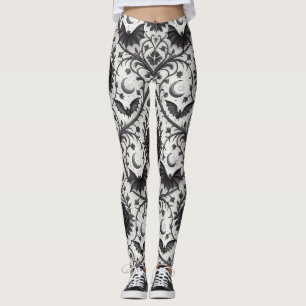 Mörkt gotiskt rosmönster (3) leggings
