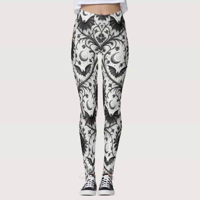 Mörkt gotiskt rosmönster (3) leggings (Framsida)