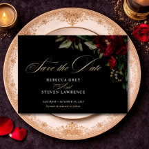 Mörkt gotiskt rött grönt blommigt stämningsfullt b