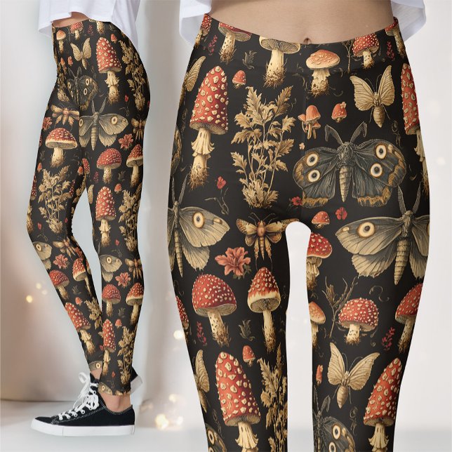 Mörkt gotiskt svampprov Mörk akademi Moth Leggings (Skapare uppladdad)