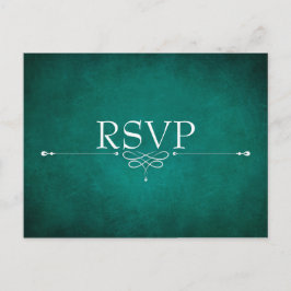 Mörkt grön bröllops-RSVP-brevkort med måltidsval Inbjudan Vykort