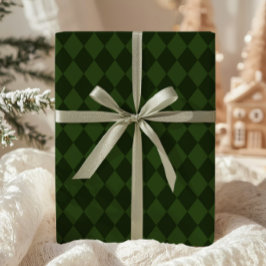 Mörkt grönt argyle-inslagspapper presentpapper