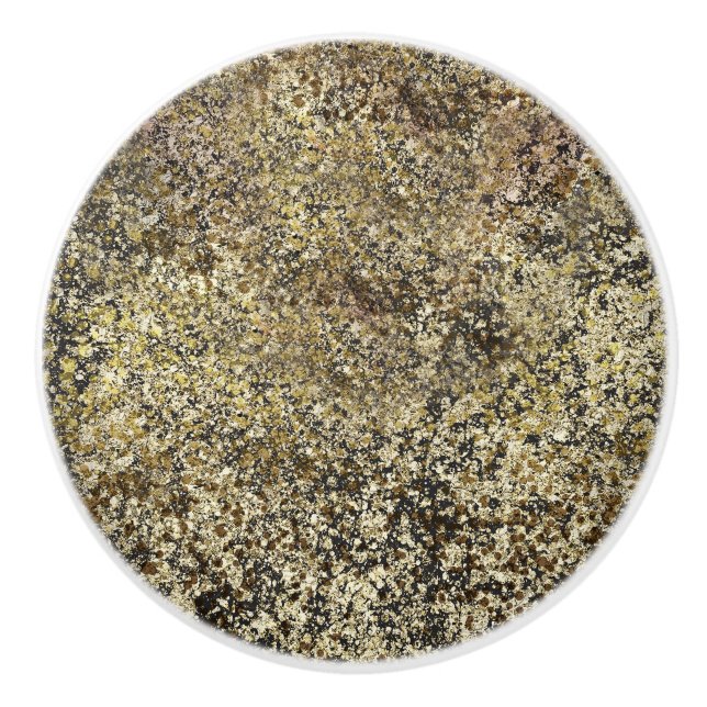 Mörkt Guld Glitter Spricka Modern Chic Glam Gnistr Knopp (Framsidan)