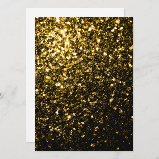 Mörkt guld gul falskt glitter gnistrar Personalise Inbjudningar (Fram/baksida)