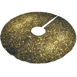 Mörkt guld gula falska glittergnistor julgransmatta borstad polyester