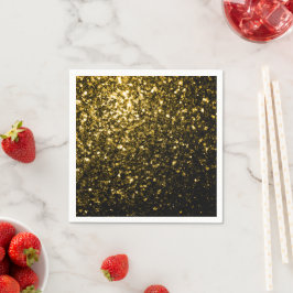 Mörkt guld gula falska glittergnistor pappersservett