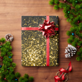 Mörkt guld gula falska glittergnistor presentpapper
