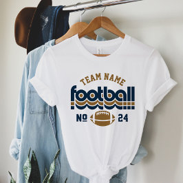 Mörkt Guld Marin Retro Fotbollssjäl T Shirt
