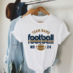 Mörkt Guld Marin Retro Fotbollssjäl T Shirt