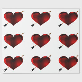 Mörkt hjärta med guld pil presentpapper