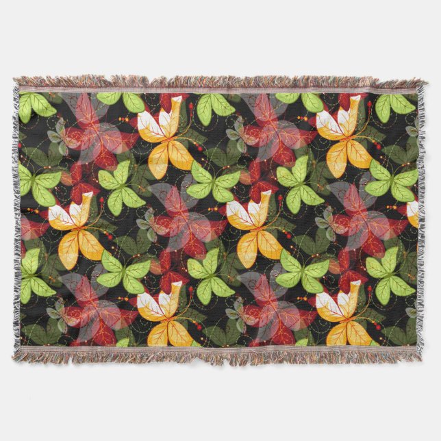 Mörkt höstmönster mysfilt (Framsidan)