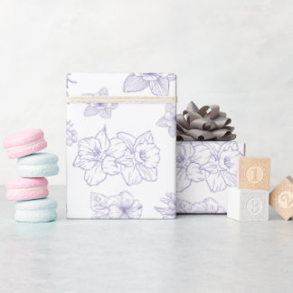 Mörkt, humörfyllt blommotiv | Elegant lila botanis Presentpapper