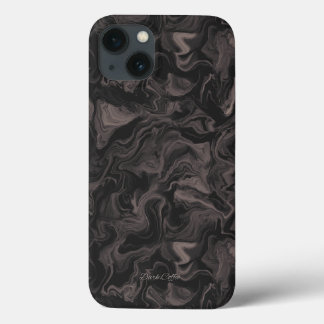 Mörkt kaffesvirvel estetisk iPhone 13-fodral