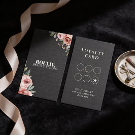 Mörkt Kol Floral Ögonfrans Artist & Skönhetssalong Lojalitetskort