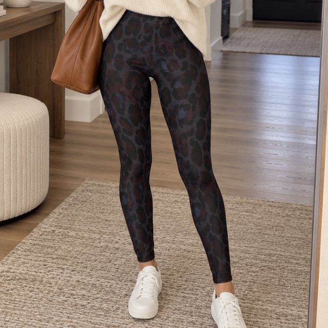 Mörkt kolleopardtryck leggings (Skapare uppladdad)