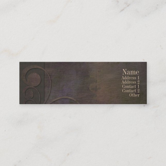 Mörkt kontaktkort för utöva kurvor (Framsida)