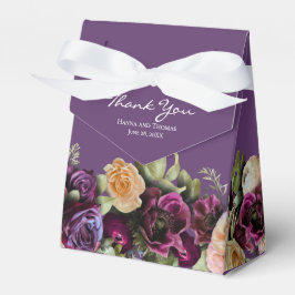 Mörkt Lavendel Elegant Blommig Bröllop Tacksamhet Presentaskar