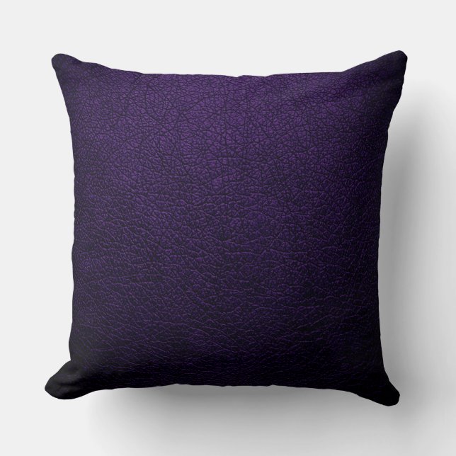 Mörkt Lila Elegant Läderlook Kudde (Framsida)