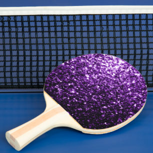 Mörkt lila falskt glänsande glitter gnistrar pingisracket