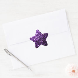 Mörkt lila falskt glänsande glitter gnistrar stjärnformat klistermärke