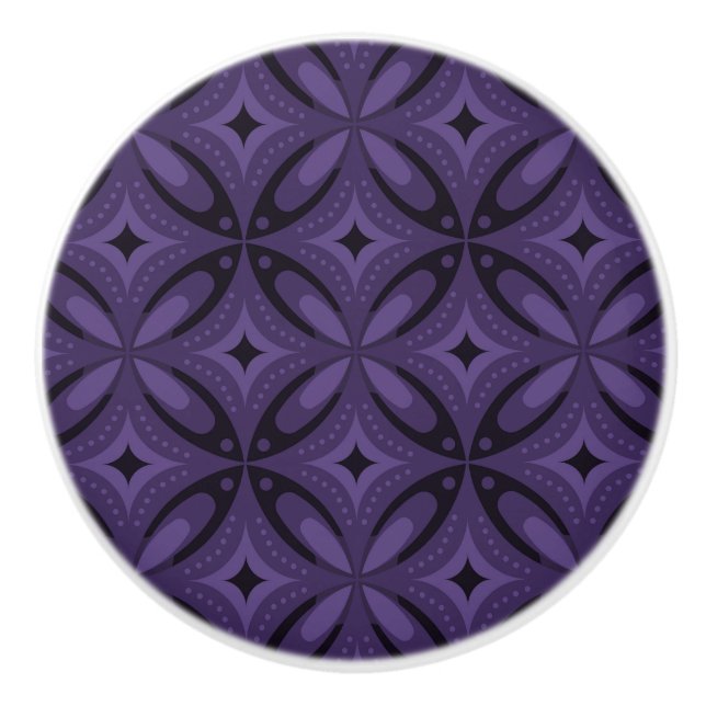 Mörkt lila färgad retro mönster knopp (Framsidan)