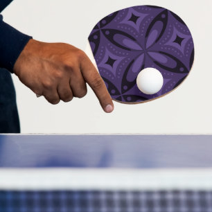 Mörkt lila färgad retro mönster pingisracket