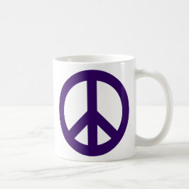 Mörkt lila fredssymbol kaffemugg
