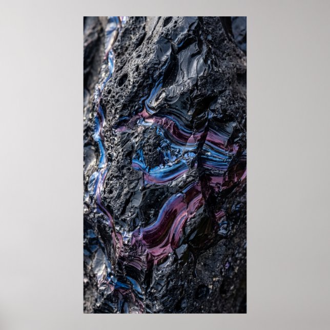 Mörkt Lila Mineral Abstrakt Affisch (Framsidan)
