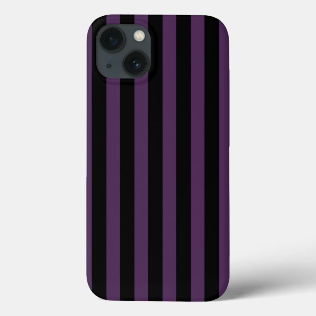 Mörkt lila och svarta ränder Case-Mate iPhone-fodr (Baksida)