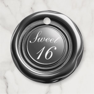 Mörkt ljusstearin sigilldropp Sweet 16 bröllop Gåvor Etiketter
