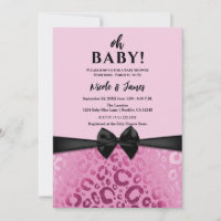 Mörkt & Ljust Rosa Glam Leoprint Baby Shower