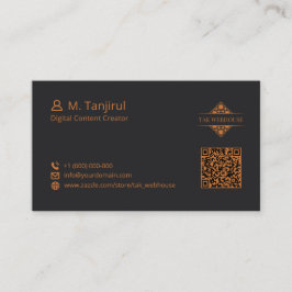 Mörkt matta Mandala-diamontegel-mönster QR-kod Visitkort