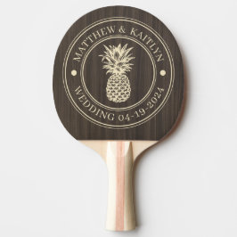 Mörkt Modernt Trä  Ananas Bröllopsnamn Pingisracket