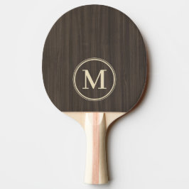 Mörkt Modernt Trämonogram Pingisracket