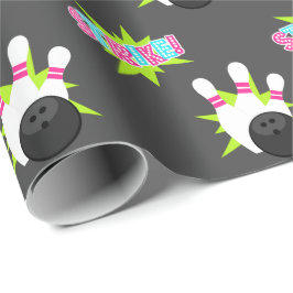 Mörkt neon månljust bowlings inslagspapper presentpapper