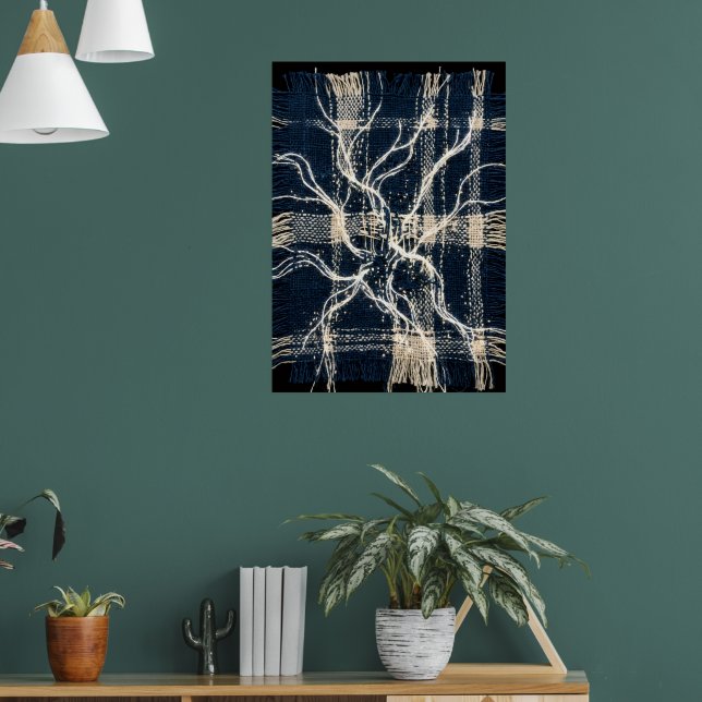 Mörkt neuralt trädgren konstplansch | Vitt på svar Poster (Vardagsrum 1)