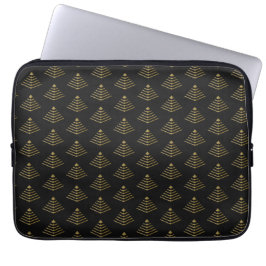 Mörkt Obsidian Guld Cyber Pyramid Neo Deco Pansar Laptop Fodral