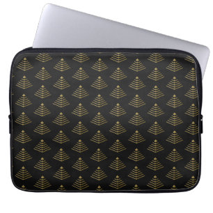 Mörkt Obsidian Guld Cyber Pyramid Neo Deco Pansar Laptop Fodral