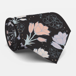 mörkt och blommor slips