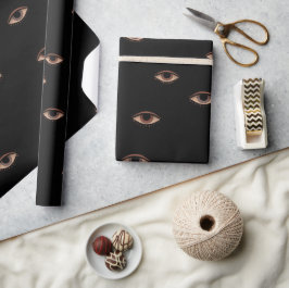 Mörkt ögonmönster inslagspapper presentpapper