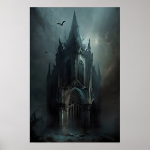 Mörkt Övergiven Kapell Mörk Akademi, Antik Poster