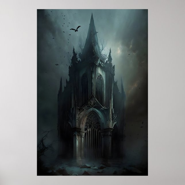 Mörkt Övergiven Kapell Mörk Akademi, Antik Poster (Framsidan)