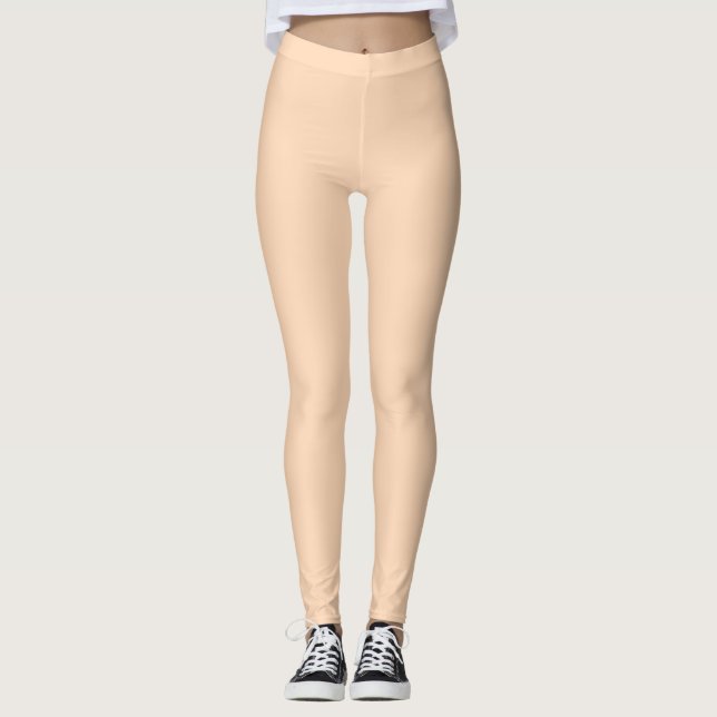 Mörkt päronfärgad enfärgad slät leggings (Framsida)