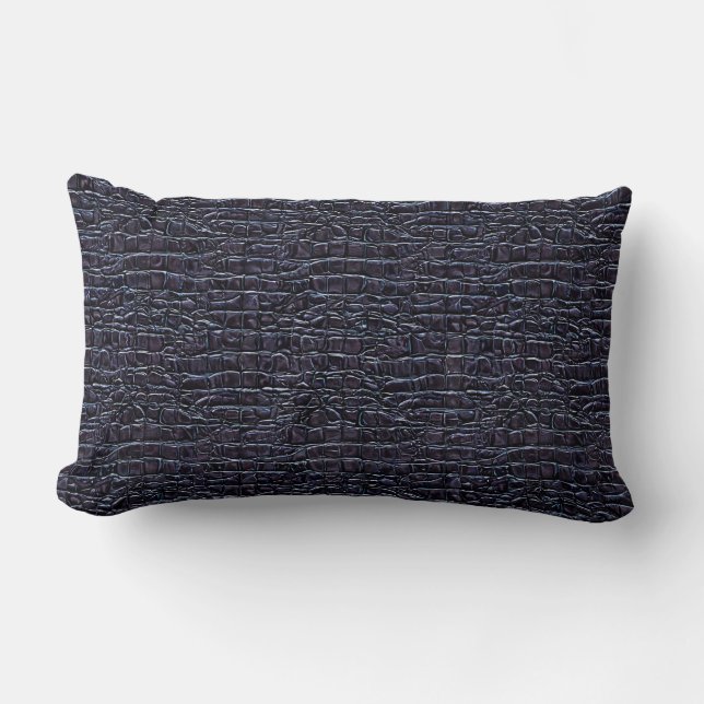 Mörkt reptil-inspirerat mönsterdesign lumbarkudde (Framsida)