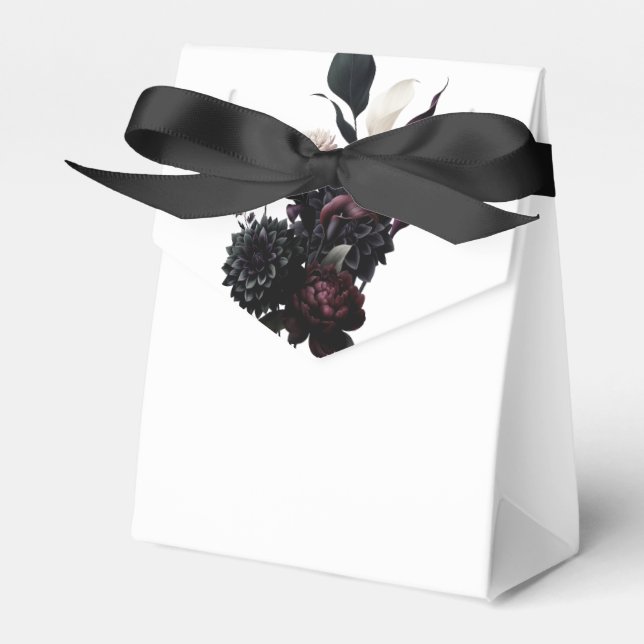 Mörkt romantisk blomsterbröllopsgåva presentaskar (Framsidan Sidan)
