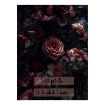 Mörkt rosa blomsterinspirerande blank affisch