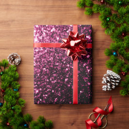Mörkt rosa falskt glänsande glitter gnistrar presentpapper
