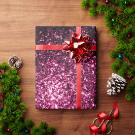 Mörkt rosa falskt glänsande glitter gnistrar presentpapper