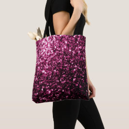 Mörkt rosa falskt glänsande glitter gnistrar tygkasse